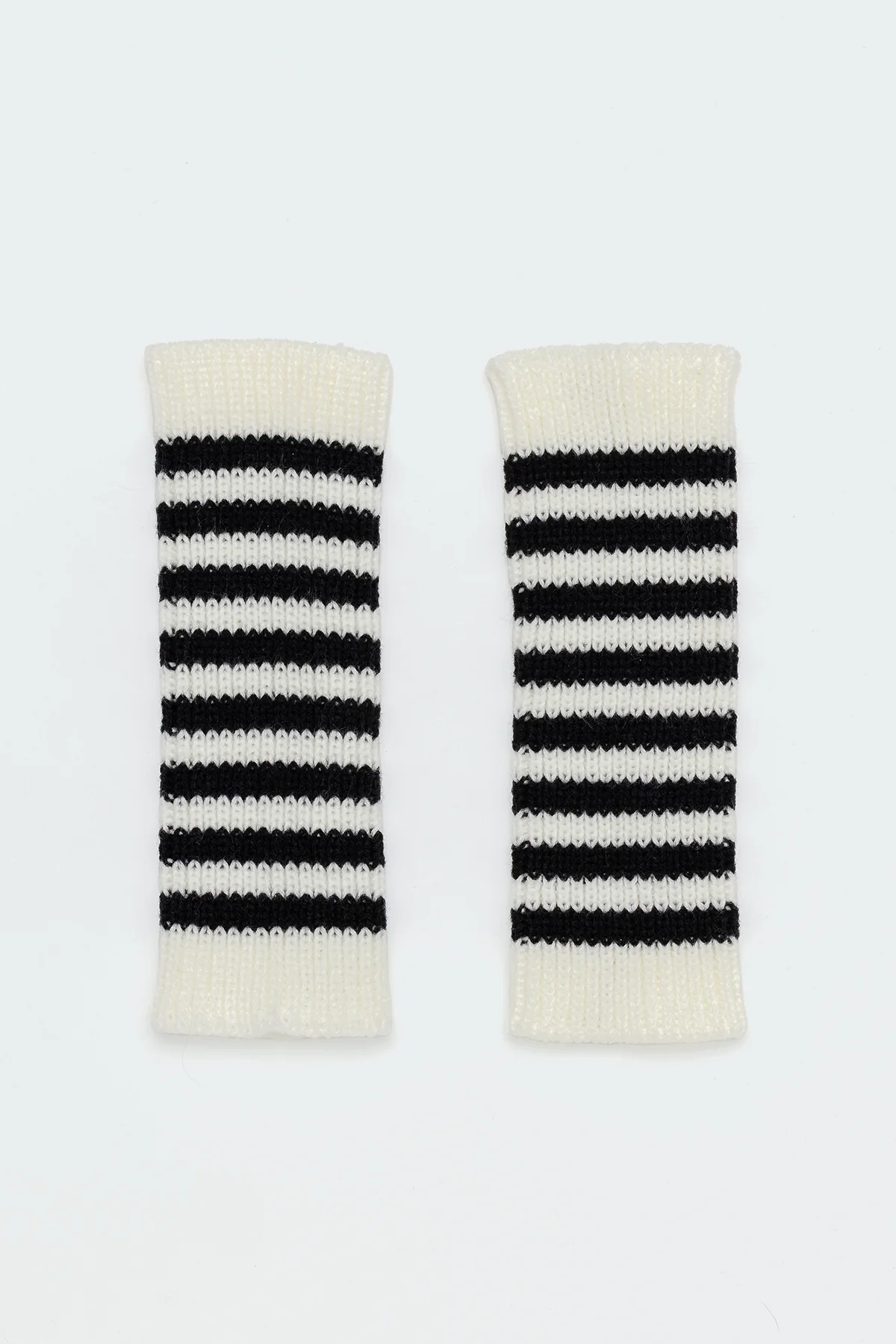 Striped Knit Fingerless Gloves - Image 2