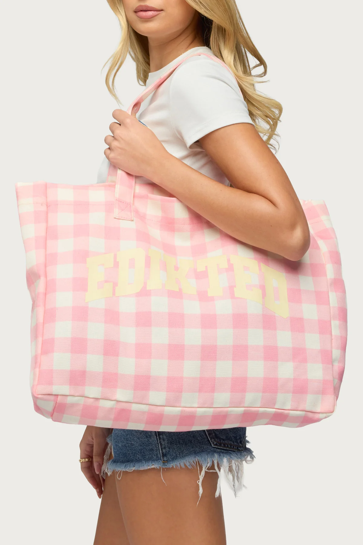 Edikted Gingham Tote Bag