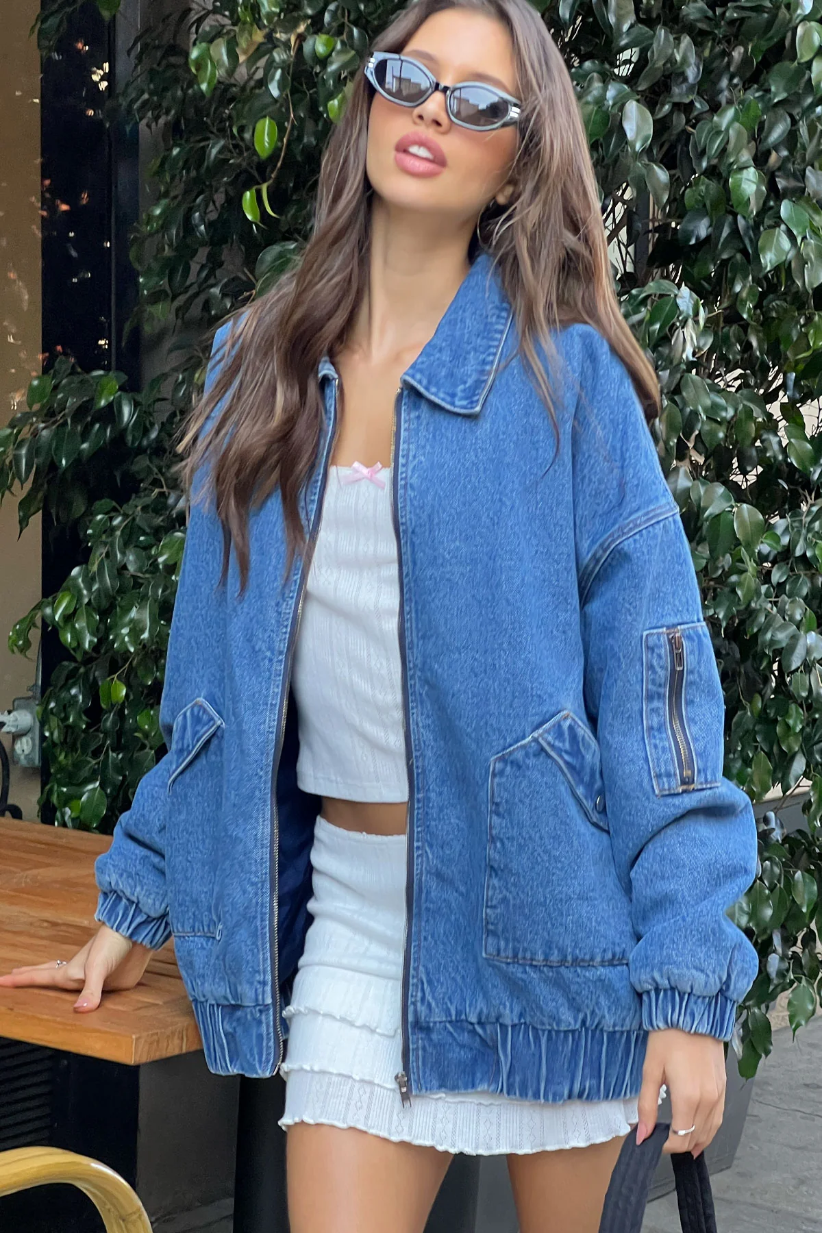 Sophie Oversized Washed Denim Coat - Image 5