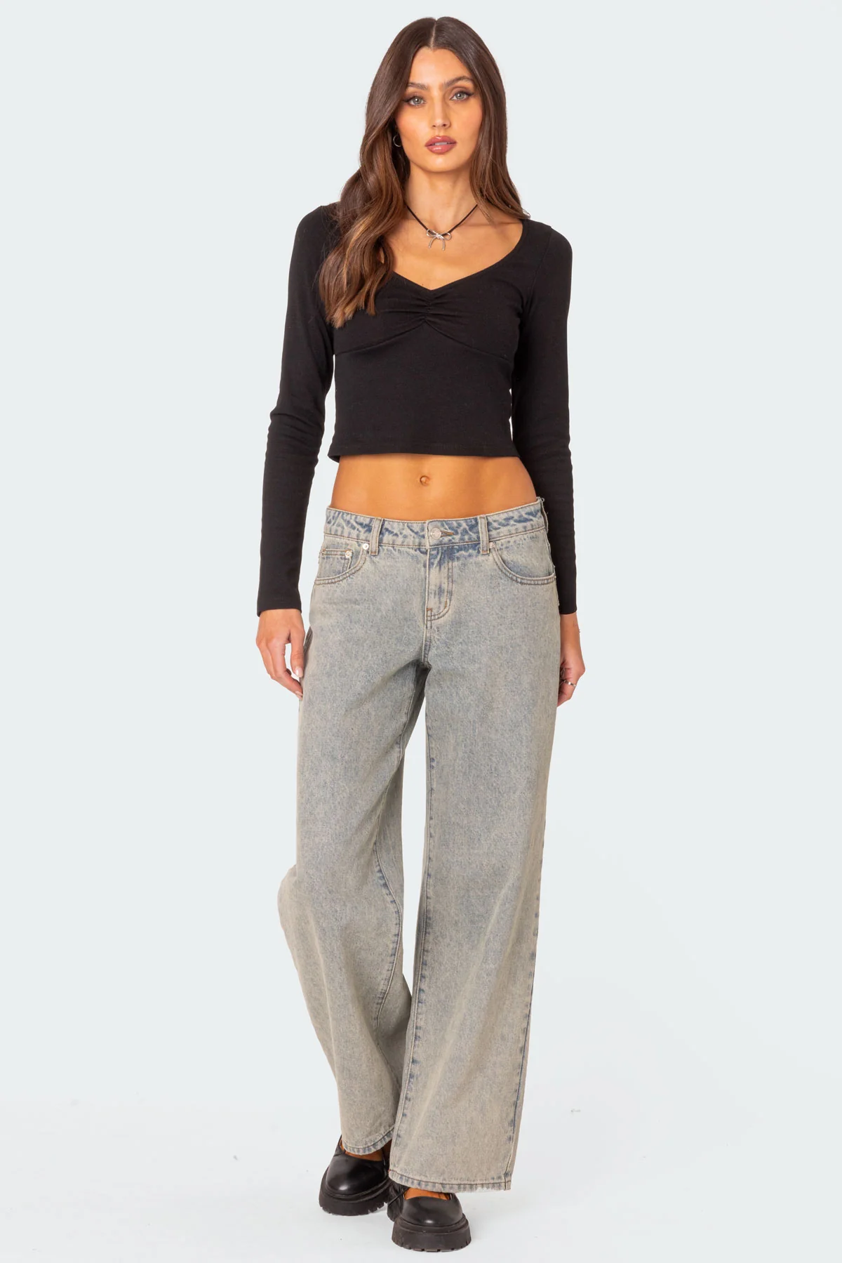 Nat Ruched V Neck Top - Image 5