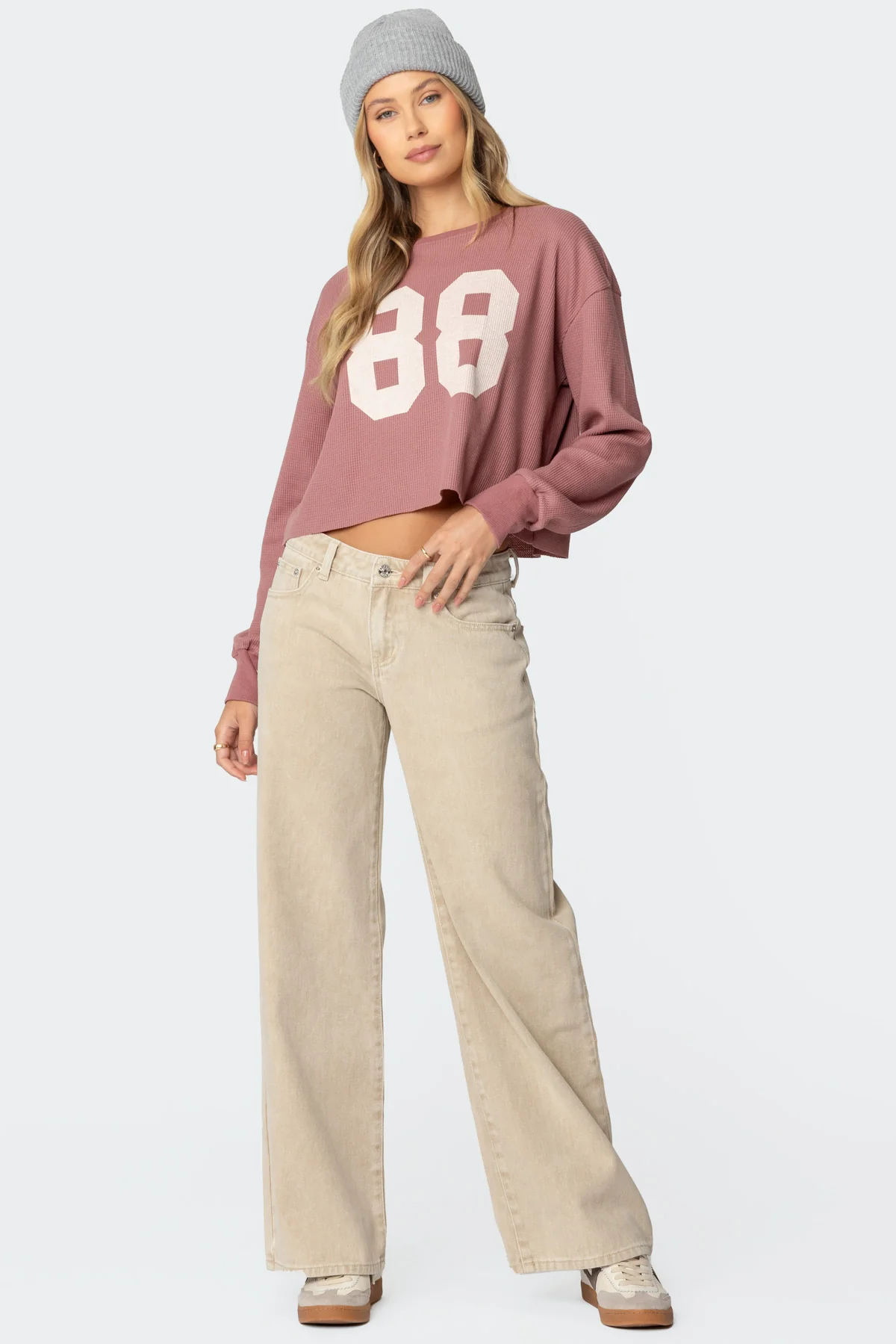 88 Waffle Long Sleeve T Shirt - Image 2