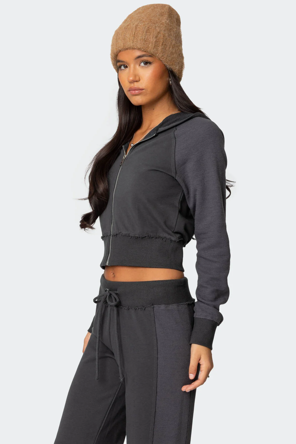 Chandler Waffle Zip Up Hoodie - Image 3