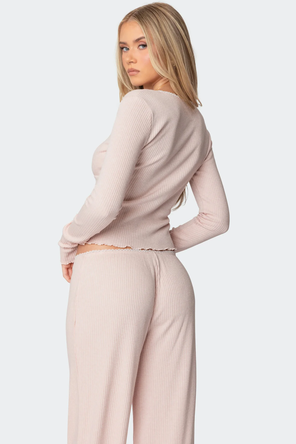 Roselle Ribbed V Neck Top - Image 5