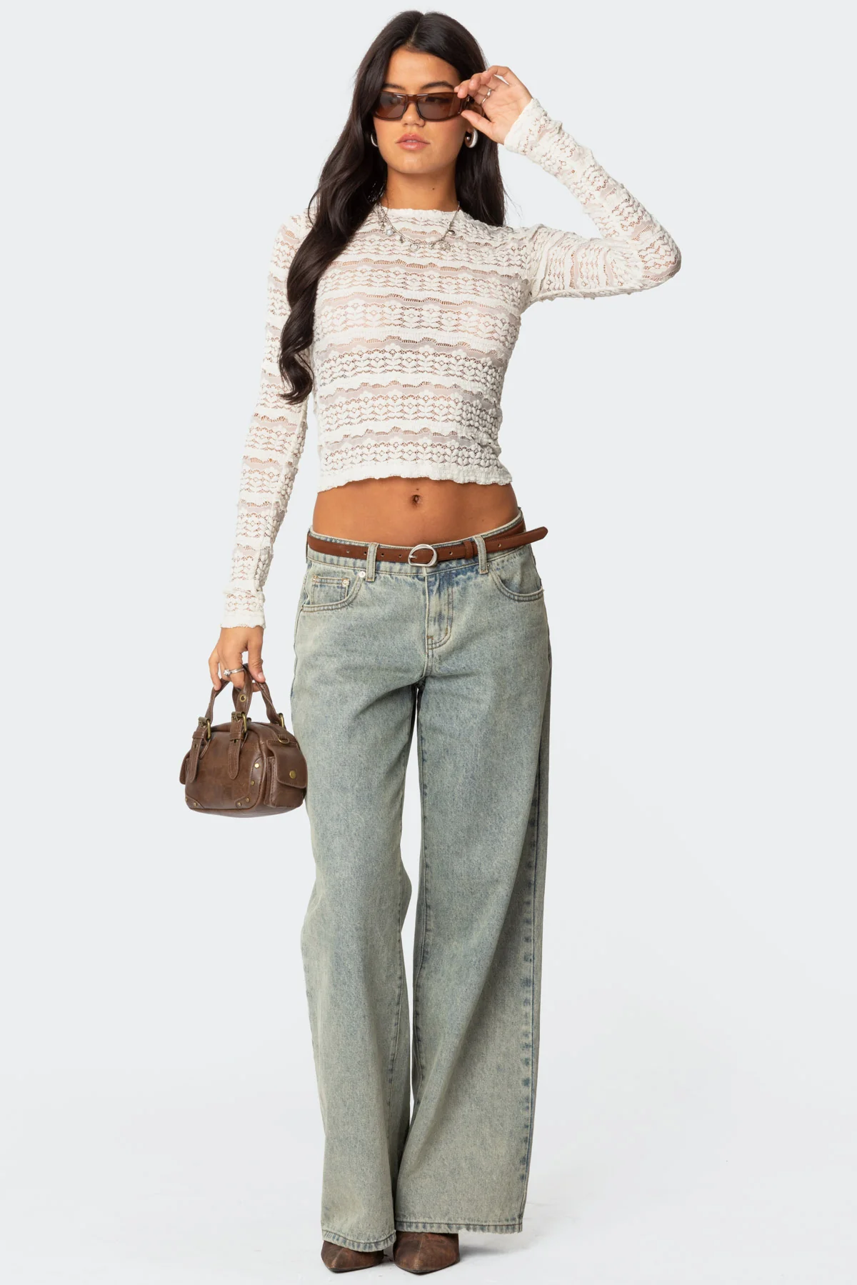 Daisey Textured Sheer Lace Top - Image 2