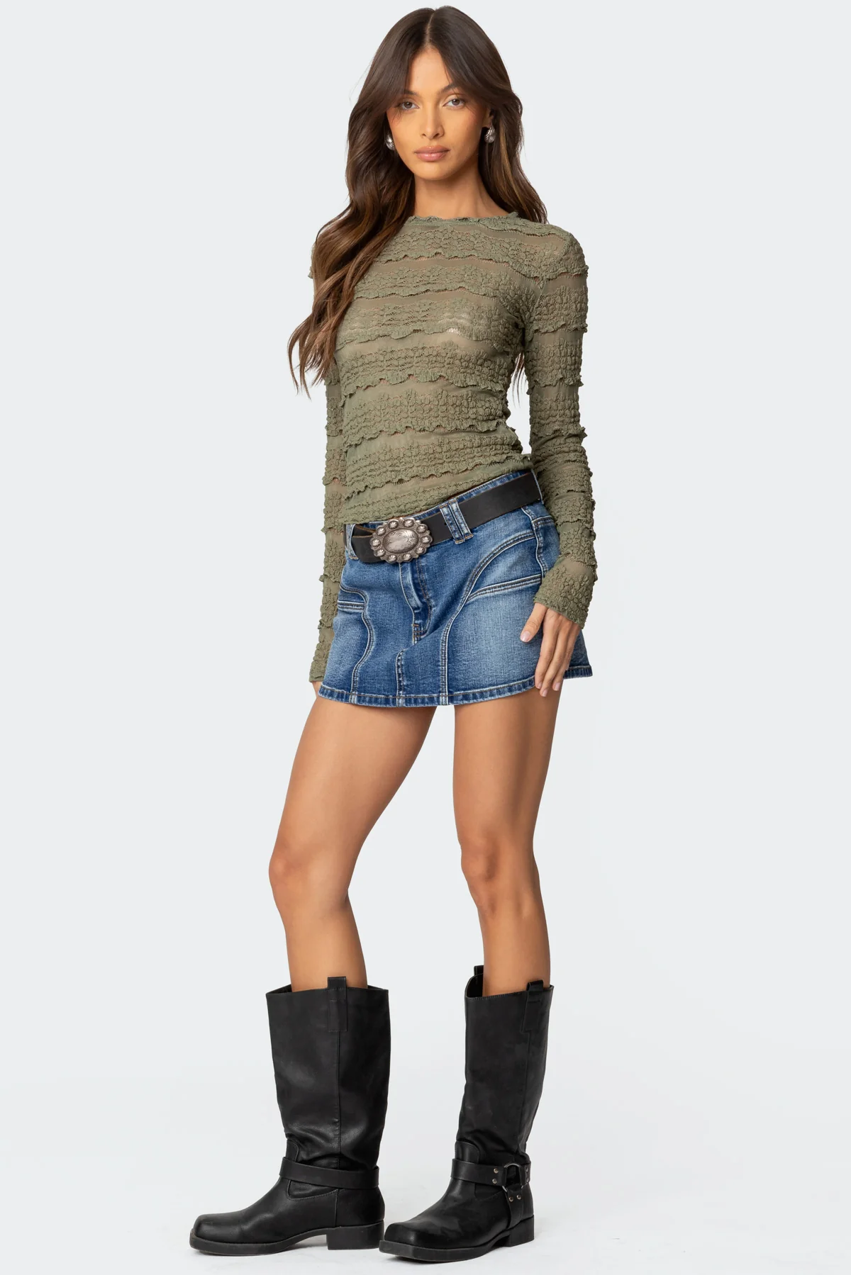 Daisey Textured Sheer Lace Top - Image 2