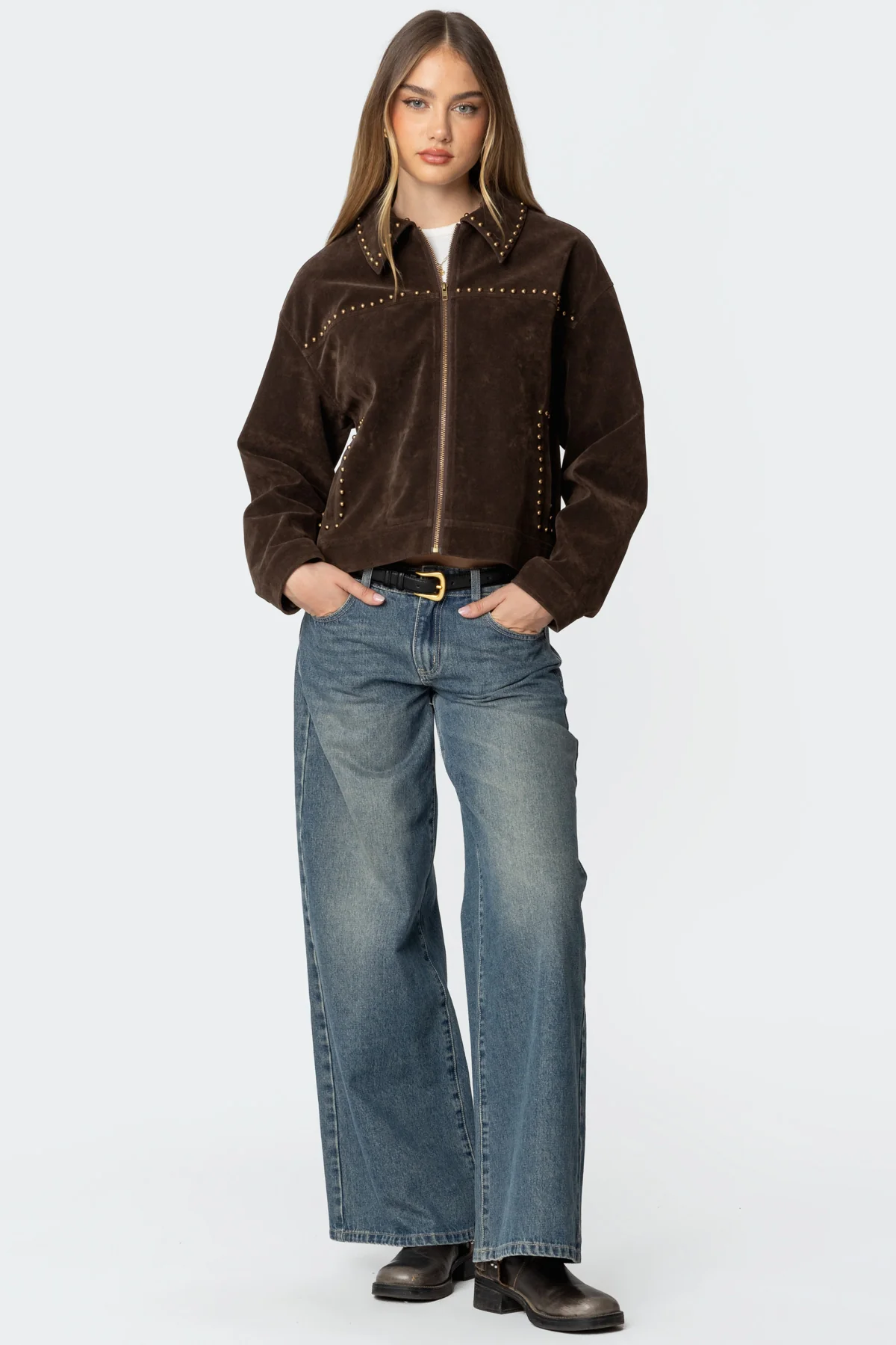 Memphis Studded Faux Suede Jacket - Image 2