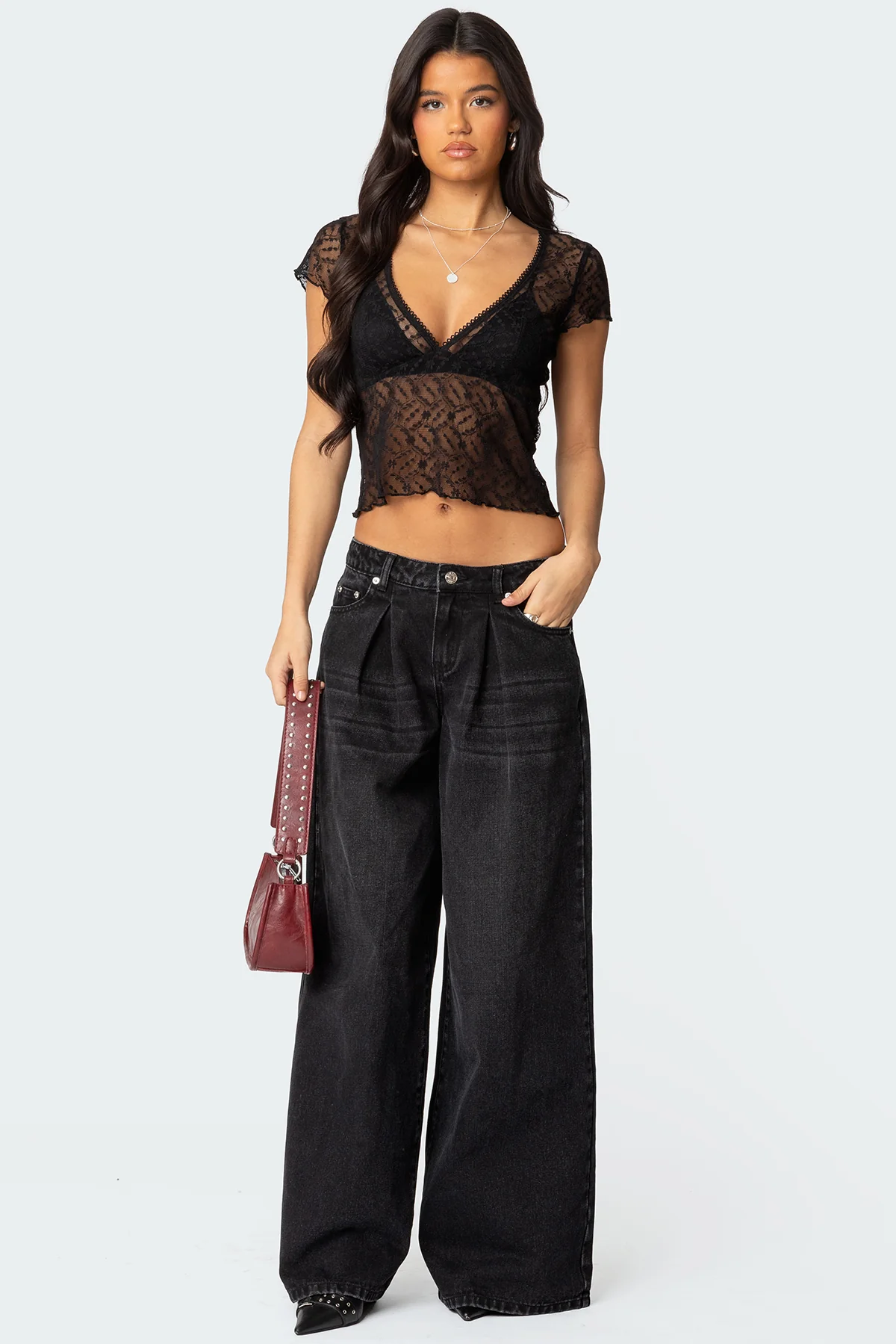 Julie Sheer Lace Top - Image 2