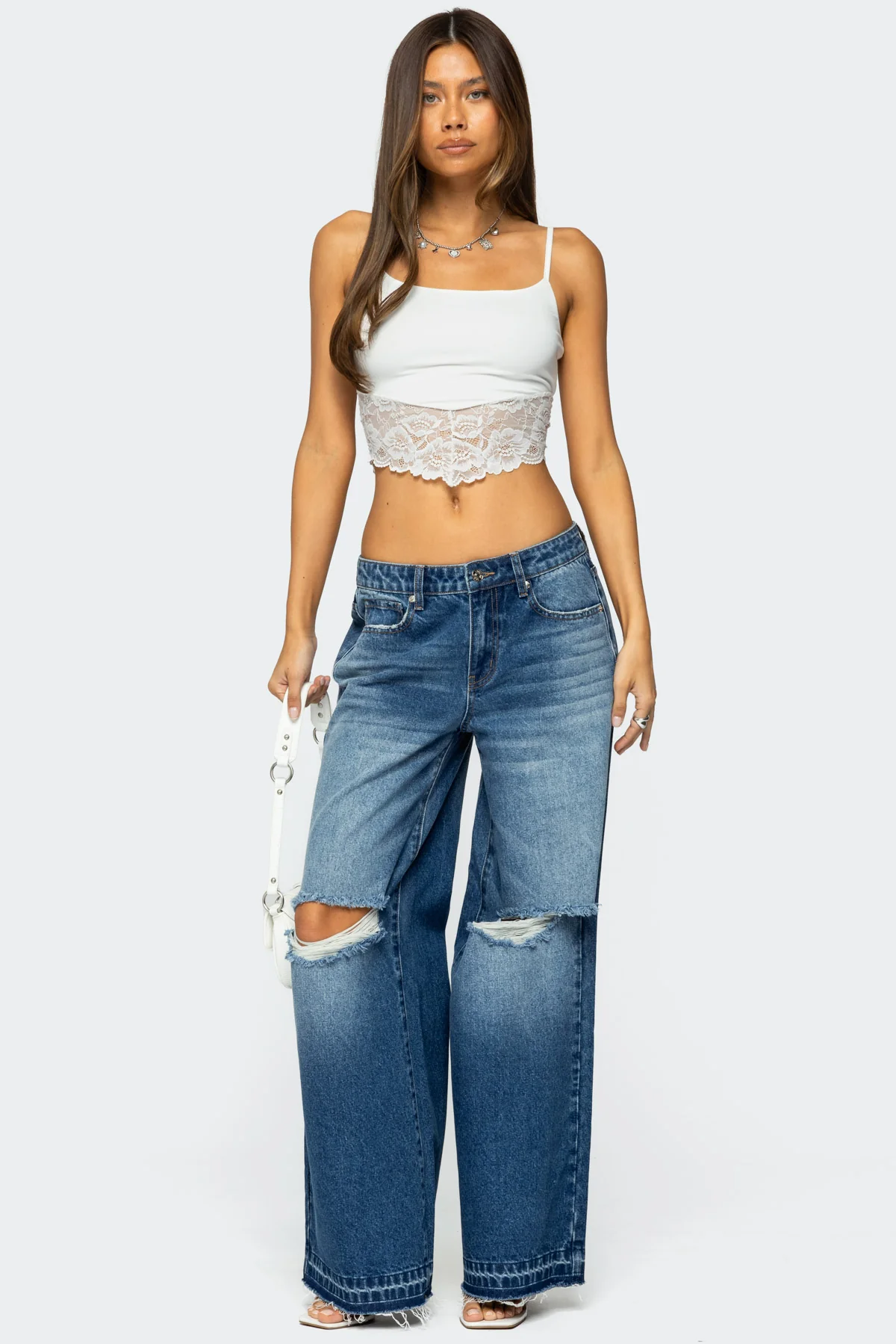 Mylah Lacey Asymmetric Tank Top - Image 2