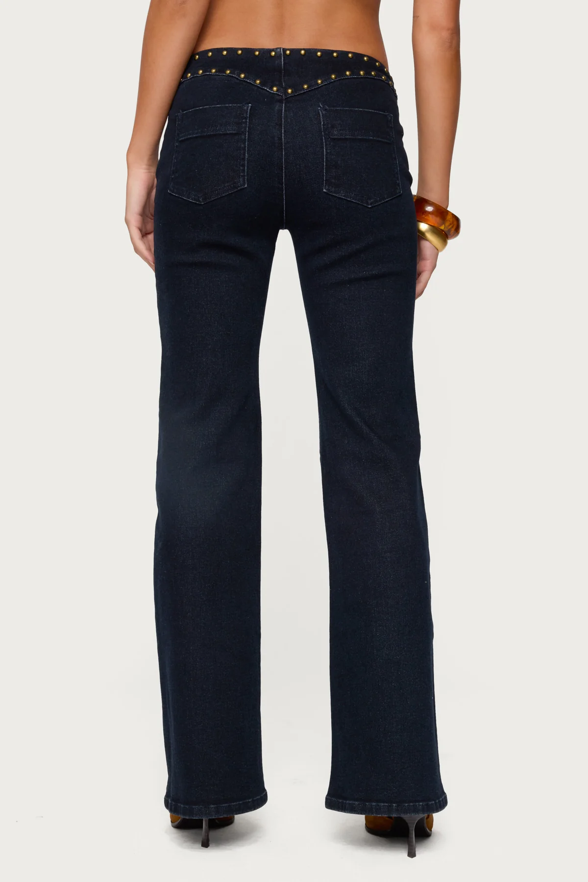 Carys Studded Low Rise Flared Jeans - Image 4