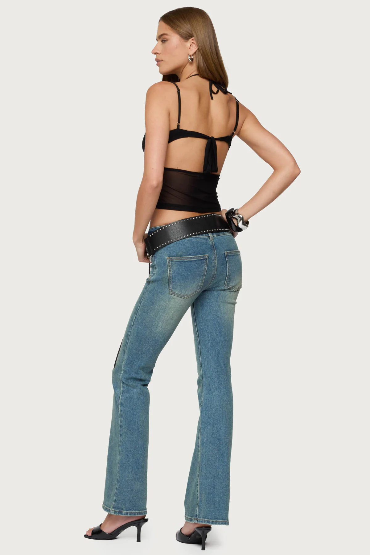 Strappy Sheer Mesh Cupped Top - Image 2