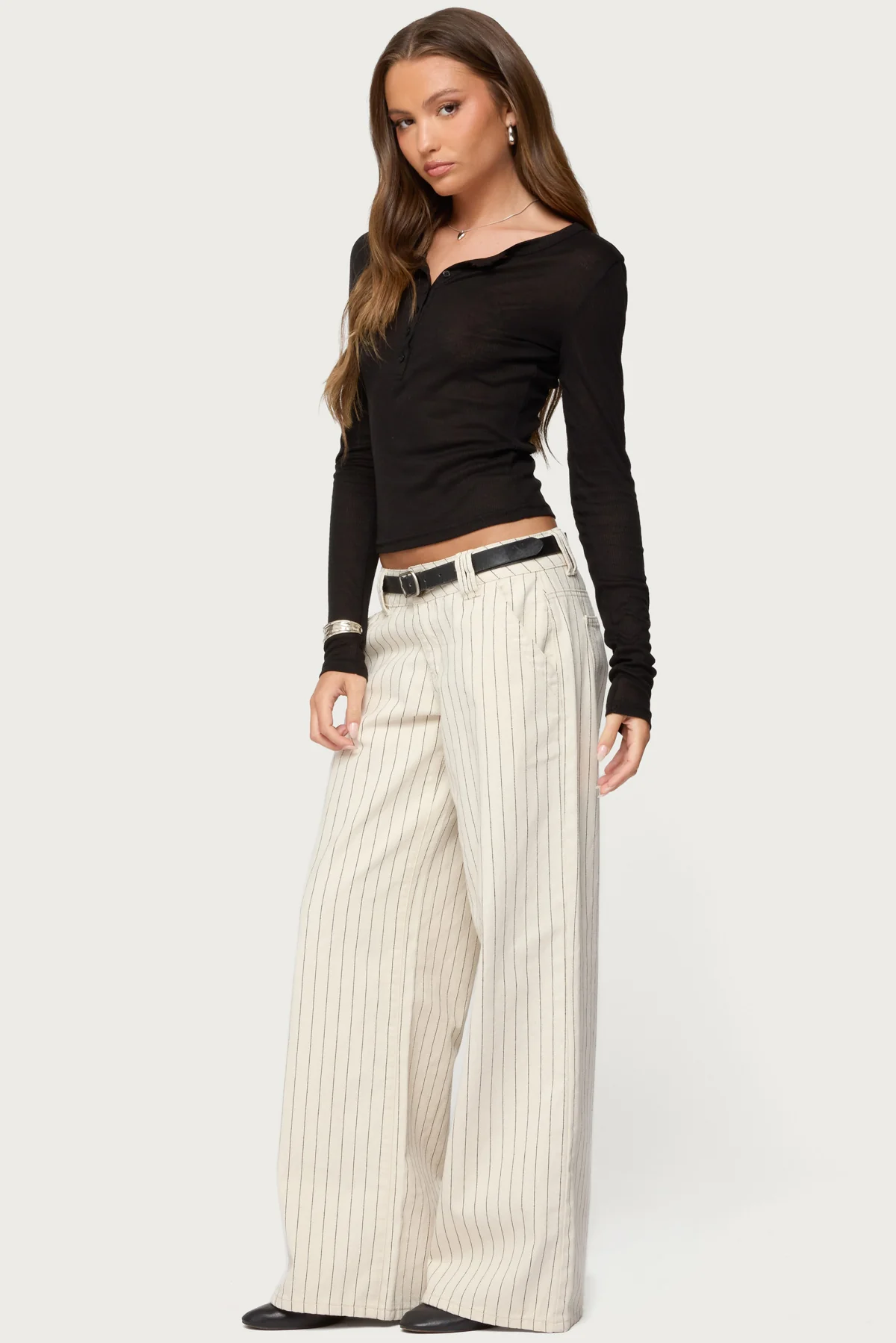 Nettie Ribbed Henley Top - Image 4
