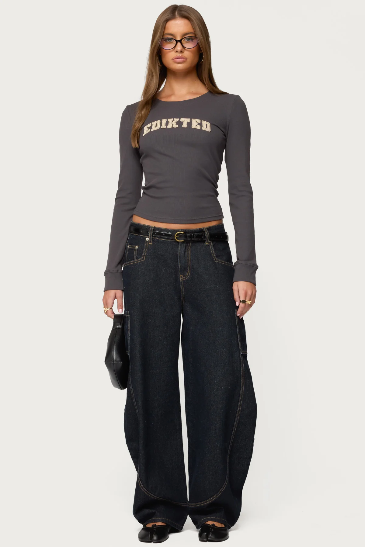 Essential Edikted Ribbed T Shirt - Image 2