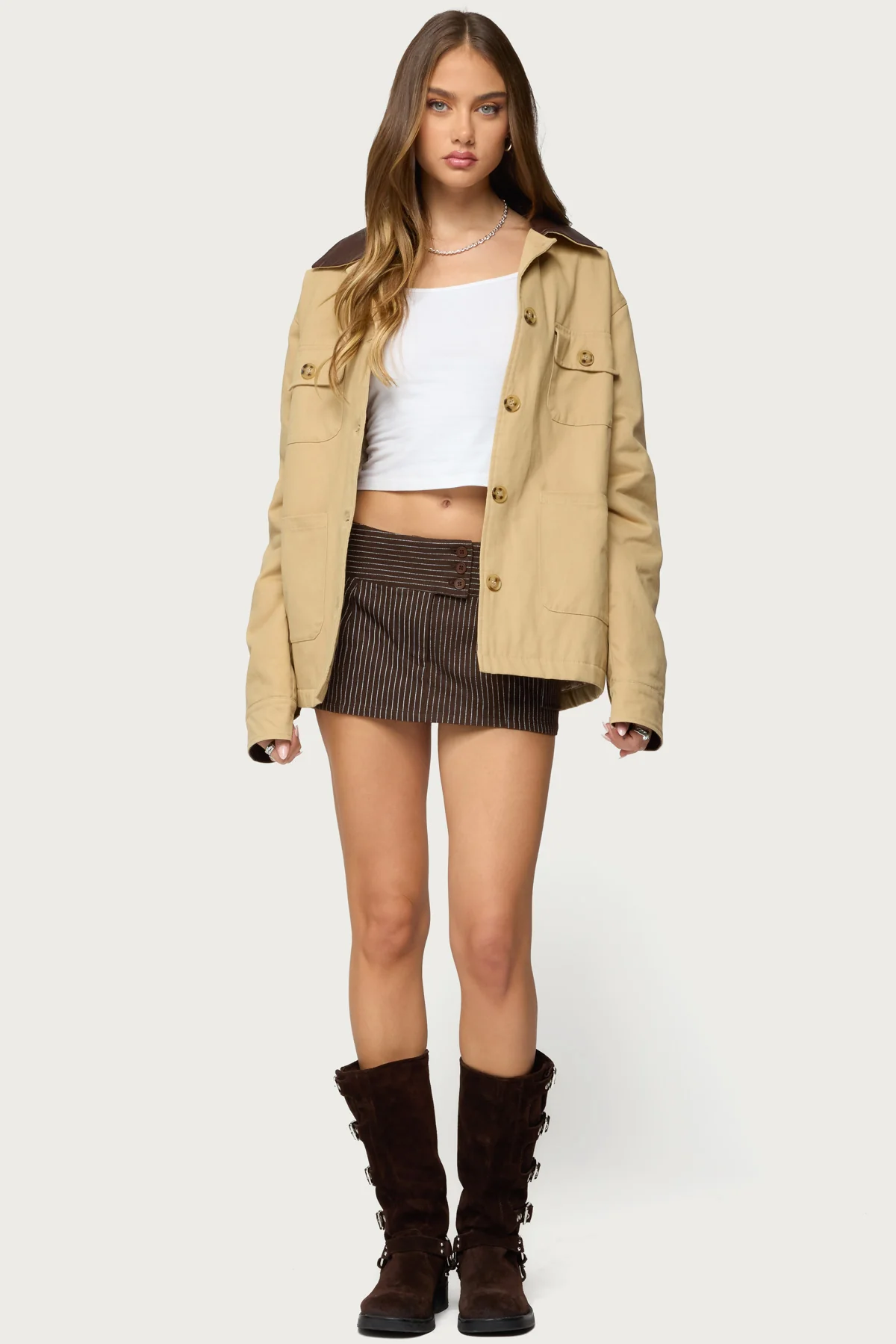 Lorna Pinstripe Mini Skort - Image 5