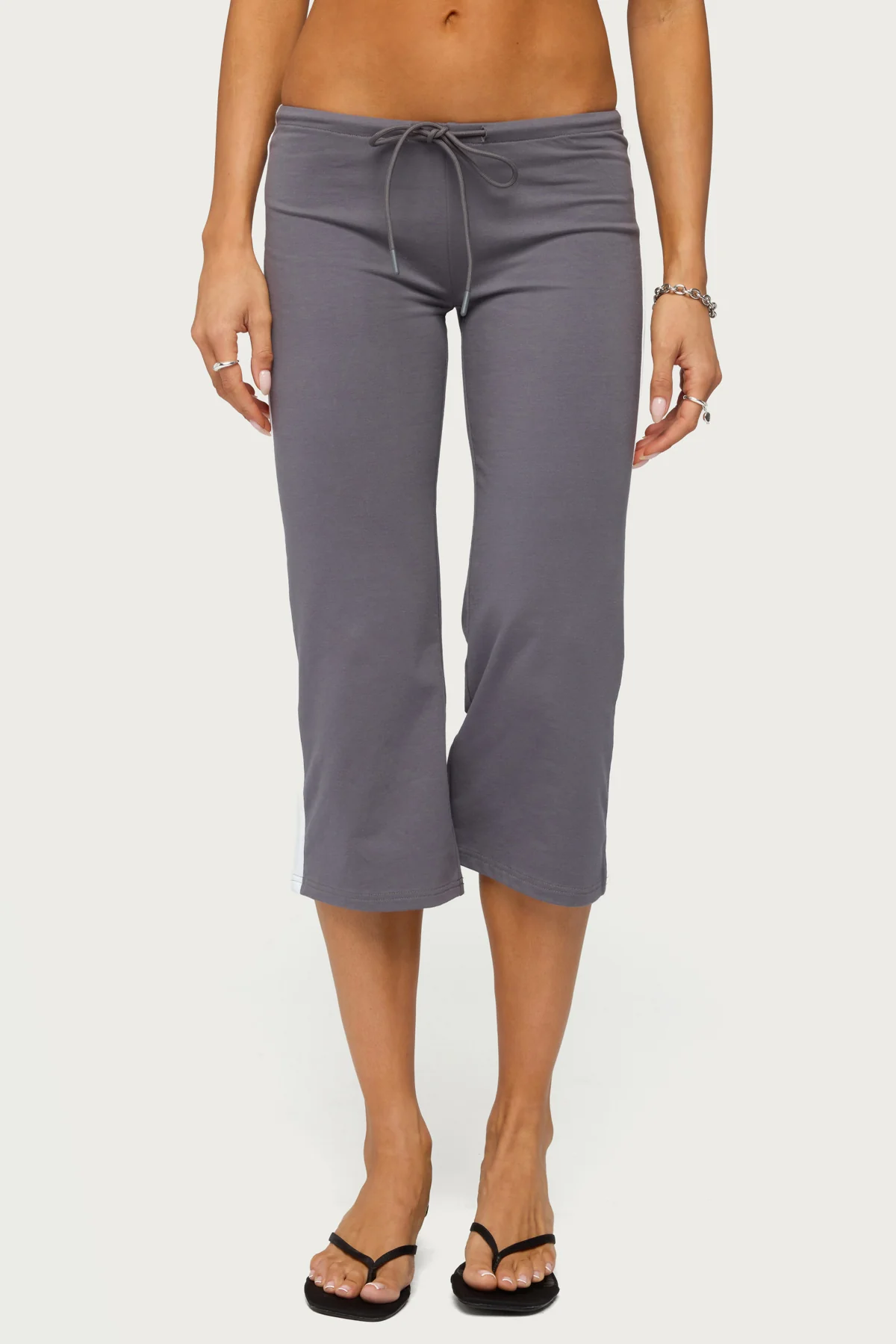Milene Contrast French Terry Capri Pants - Image 2