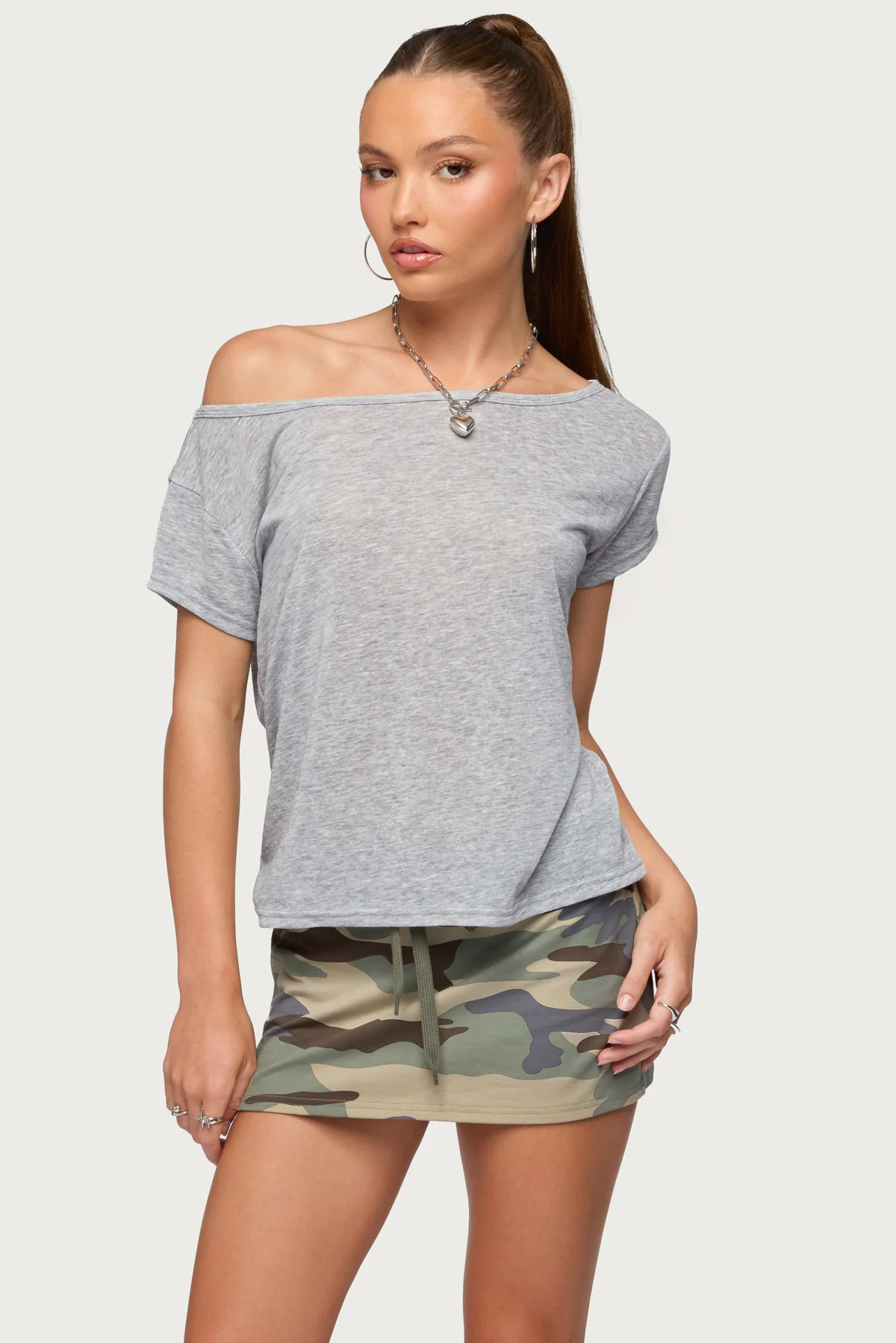 Amora Off Shoulder Sheer Top - Image 2