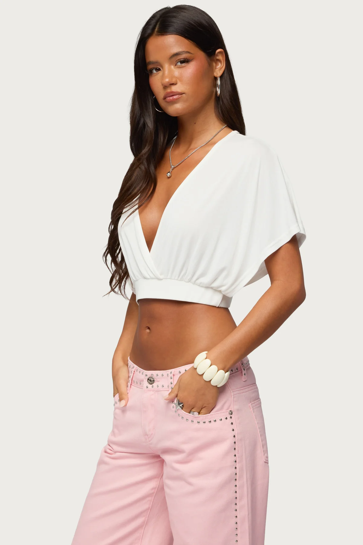 Candela V Neck Crop Top - Image 3