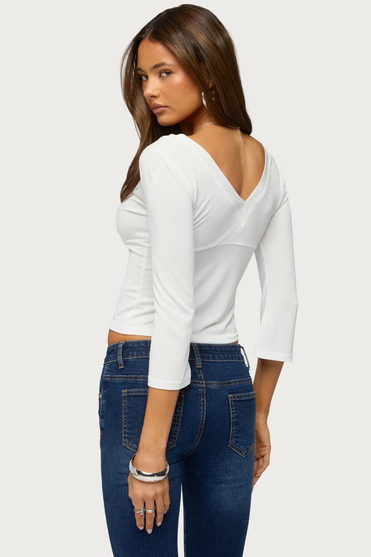 Mar V Neck Quarter Sleeve Top - Image 3
