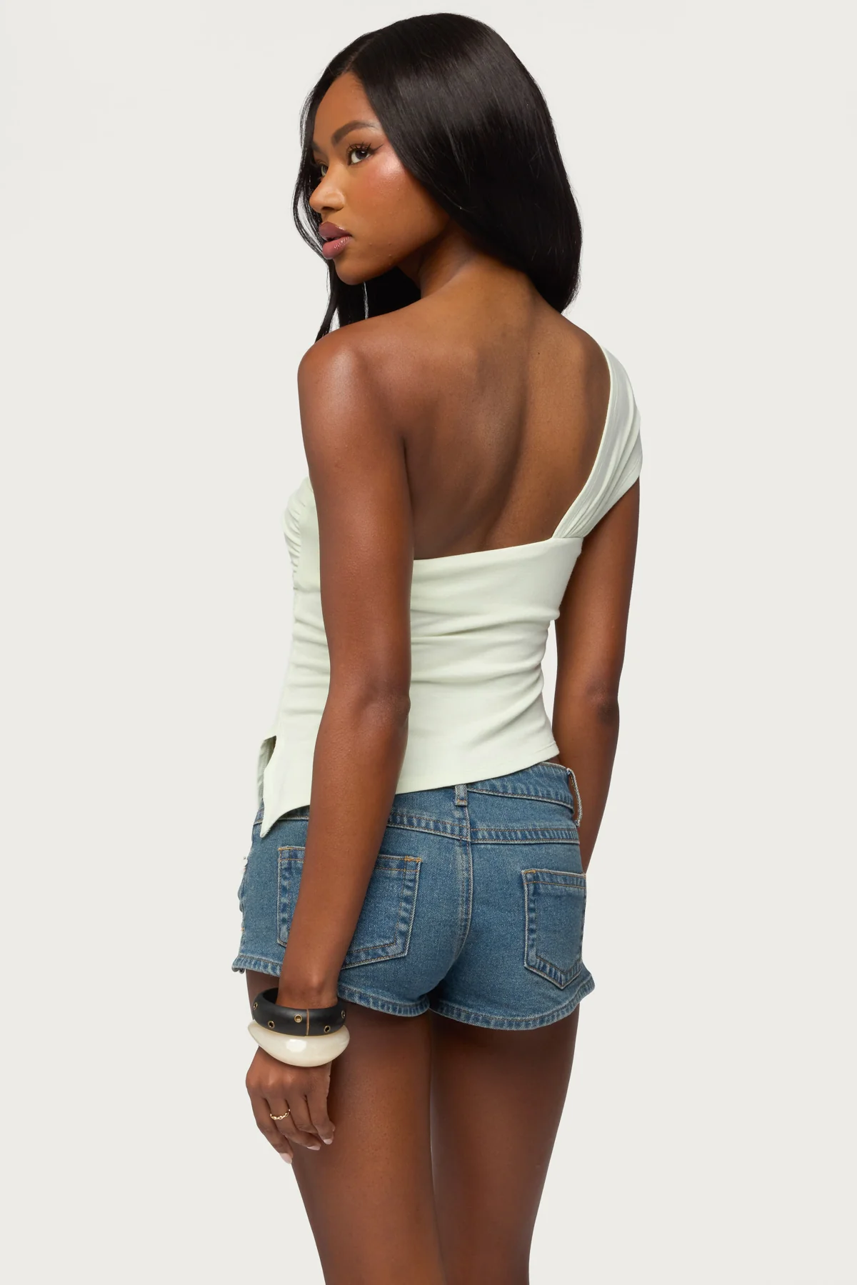Zoie Draped Tie One Shoulder Top - Image 5