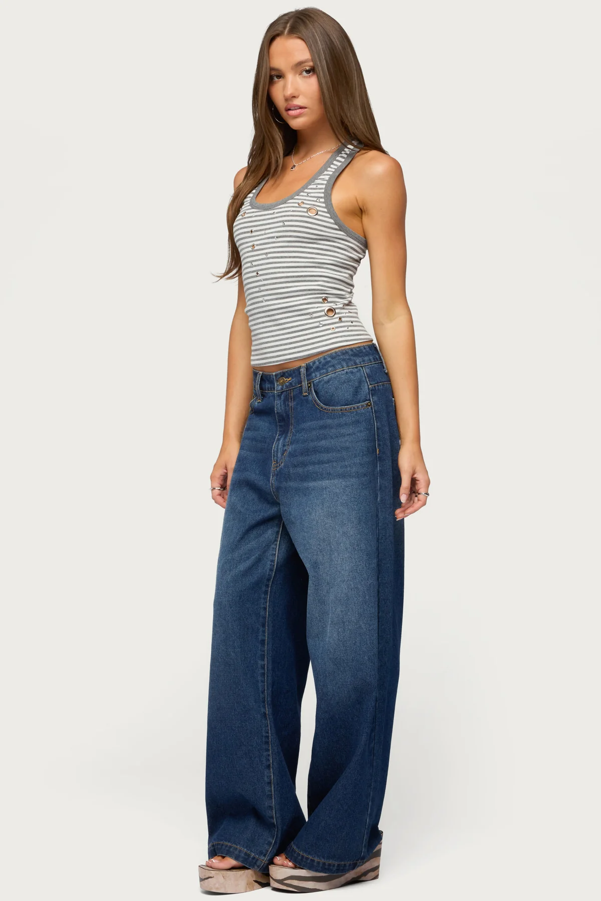 Sindy Grommet & Stud Striped Tank Top - Image 5