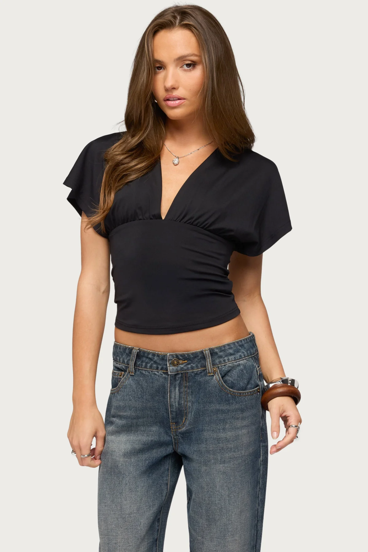 Salie Back Cutout Flutter Top - Image 3