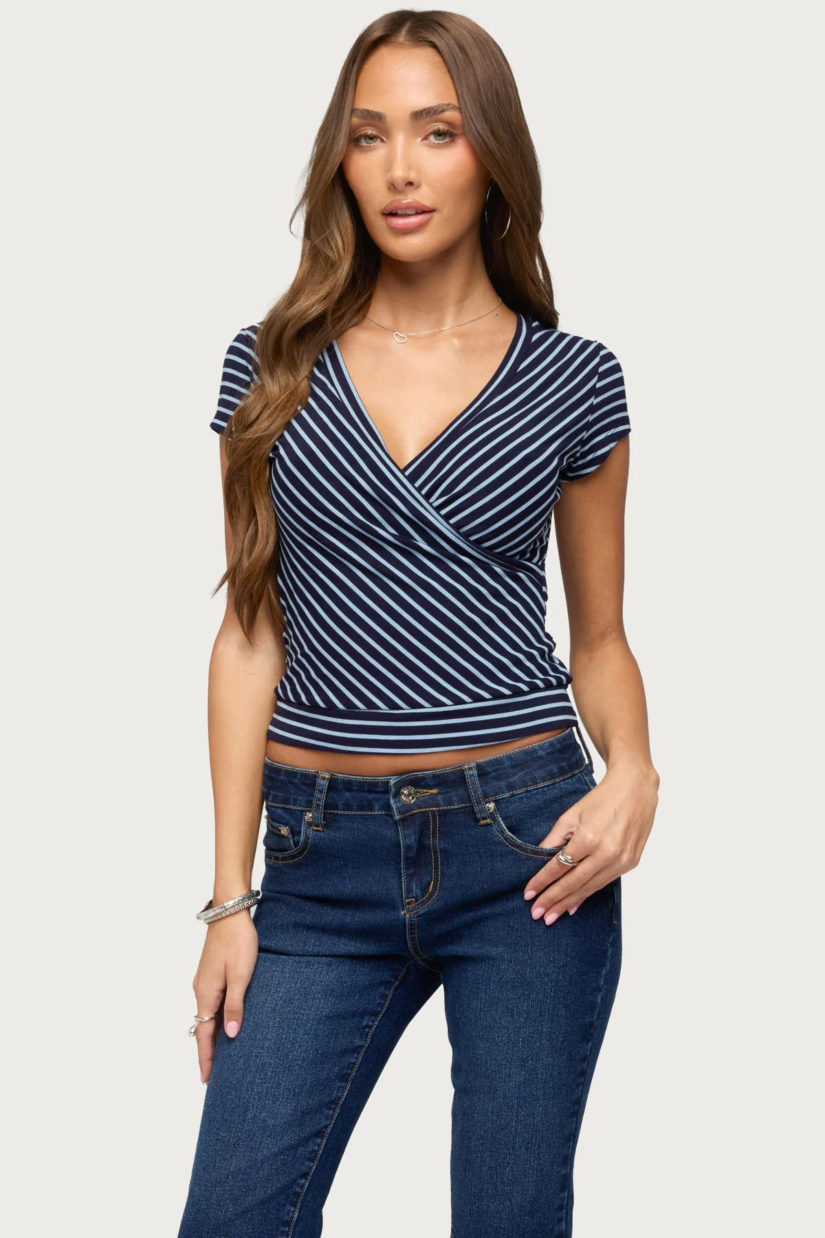 Naame Striped Wrap Top
